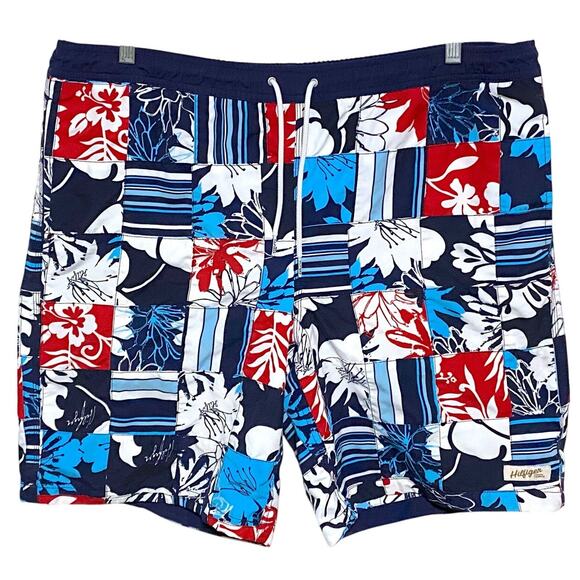 Tommy Hilfiger Other - Tommy Hilfiger Patchwork Swim Board Shorts Mens L Vacation Hawaiian Beach Cruise